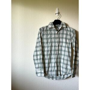 American Eagle Light Blue Tartan Plaid Button Shirt XS